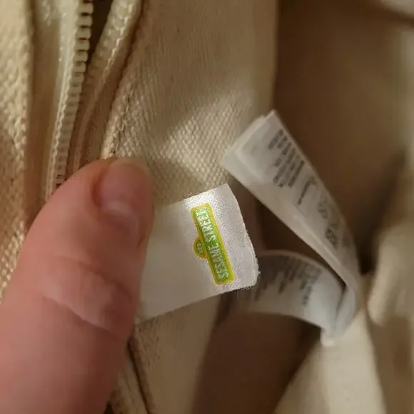 H&M Sesame Street Durable Tote Bag Beige Bookbag Kidcore - Picture 5 of 5